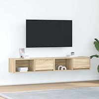vidaXL TV-bänkar 2 st, Sonoma ek, 80x31x25,5 cm konstruerat trä