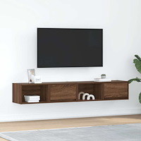 vidaXL TV-bänkar 2 st, brun ek 80x31x25,5 cm konstruerat trä