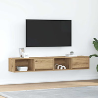 vidaXL TV-bänkar 2 st hantverksmässig ek 80x31x25,5 cm konstruerat trä