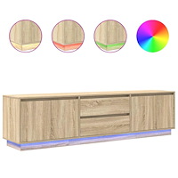 vidaXL TV-bänk med LED-lampor sonoma ek 193,5x41x50 cm