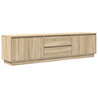 vidaXL TV-bänk med LED-lampor sonoma ek 193,5x41x50 cm