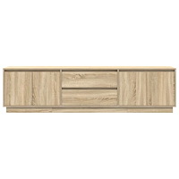 vidaXL TV-bänk med LED-lampor sonoma ek 193,5x41x50 cm