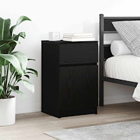 vidaXL Sängbord svart 39x35x65 cm konstruerat trä