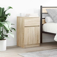 vidaXL Sängbord 2 st, Sonoma ek 39x35x65 cm konstruerat trä