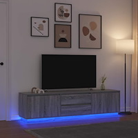 vidaXL TV-bänk med LED-lampor gammalt trä 100x41x50 cm