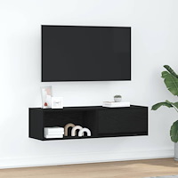 vidaXL TV-bänk svart ek 100x31x25,5 cm konstruerat trä