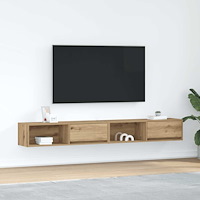 vidaXL TV-bänkar 2 st hantverksmässig ek 100x31x25,5cm konstruerat trä