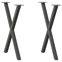 vidaXL Matbordsben X-formad 2 st antracit 50x(72-73) cm stål