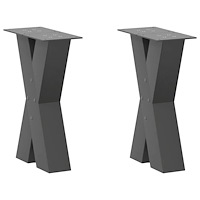 vidaXL Soffbordsben X-formade 2 st antracit 28x(42-43) cm stål