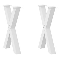 vidaXL Matbordsben X-formade 2 st vita 60x(72-73) cm stål