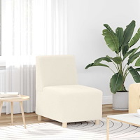 vidaXL Soffstol gräddvit 55 cm lockigt ullliknande tyg