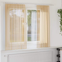 vidaXL Voile gardiner med öglor 2 st sand 140x140 cm