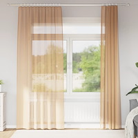 vidaXL Voile gardiner med öglor 2 st sand 140x245 cm