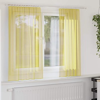 vidaXL Voile gardiner med öglor 2 st gul 140x175 cm