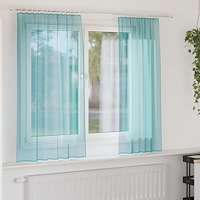 vidaXL Voile gardiner med öglor 2 st, turkos 140x175 cm