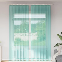vidaXL Voile gardiner med öglor 2 st turkos 140x260 cm