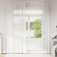 vidaXL Voile gardiner med öglor 2 st vit 140x225 cm