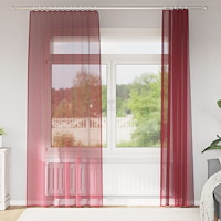 vidaXL Voile gardiner med öglor 2 st vinröd 140x245 cm
