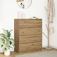 vidaXL Skänk hantverksmässig ek 80x35x99 cm konstruerat trä