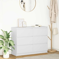 vidaXL Skänk vit 100x35x76 cm konstruerat trä