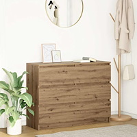 vidaXL Skänk hantverksmässig ek 100x35x76 cm konstruerat trä