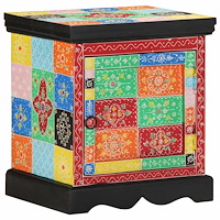 vidaXL Sängbord flerfärgat 40x35x45 cm massivt trä mango