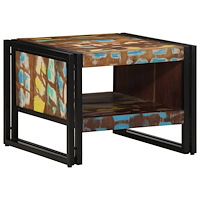 vidaXL Soffbord flerfärgat 50x50x38 cm massivt trä återvunnet