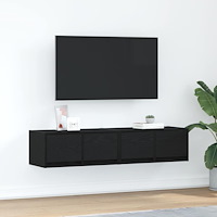 vidaXL TV-bänkar 2 st svart ek 60x31x25,5 cm konstruerat trä