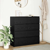 vidaXL Skänk svart ek 100x35x99 cm konstruerat trä