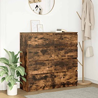 vidaXL Skänk rökt ek 100x35x99 cm konstruerat trä