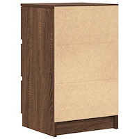 vidaXL Sängbord med 3 lådor brun ek 39x35x65 cm