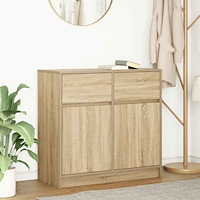 vidaXL Skänk med låda sonoma ek 80x34x76 cm konstruerat trä