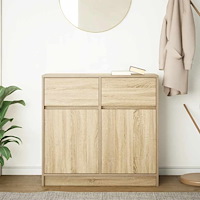 vidaXL Skänk med låda sonoma ek 80x34x76 cm konstruerat trä