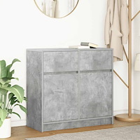 vidaXL Skänk med låda betonggrå 80x34x76 cm konstruerat trä