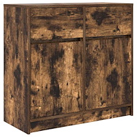 vidaXL Skänk med låda rökt ek 80x34x76 cm konstruerat trä