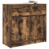 vidaXL Skänk med låda rökt ek 80x34x76 cm konstruerat trä