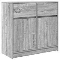 vidaXL Skänk med låda grå sonoma 80x34x76 cm konstruerat trä