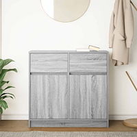 vidaXL Skänk med låda grå sonoma 80x34x76 cm konstruerat trä