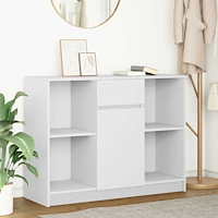 vidaXL Skänk med låda vit 101x35x76 cm konstruerat trä
