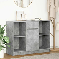 vidaXL Skänk med låda betonggrå 101x35x76 cm konstruerat trä