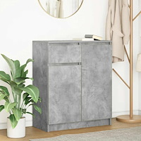 vidaXL Skänk med låda betonggrå 71x35x84 cm konstruerat trä
