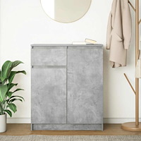 vidaXL Skänk med låda betonggrå 71x35x84 cm konstruerat trä