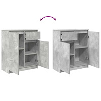 vidaXL Skänk med låda betonggrå 71x35x84 cm konstruerat trä