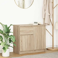 vidaXL Skänk med låda sonoma ek 71x35x65 cm konstruerat trä