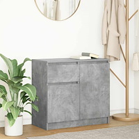 vidaXL Skänk med låda betonggrå 71x35x65 cm konstruerat trä