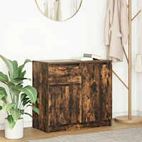vidaXL Skänk med låda rökt ek 71x35x65 cm konstruerat trä