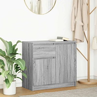 vidaXL Skänk med låda grå sonoma 71x35x65 cm konstruerat trä