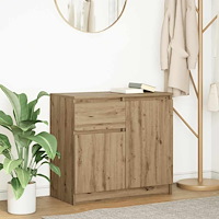 vidaXL Skänk med låda Artisan ek 71x35x65 cm konstruerat trä