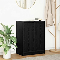 vidaXL Skänk svart ek 57x34x76 cm konstruerat trä