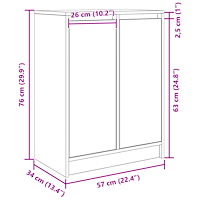 vidaXL Skänk gammalt trä 57x34x76 cm konstruerat trä